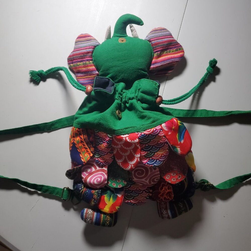 Elephant Patchwork/Quilted Small Backpack - No Ta… - image 5